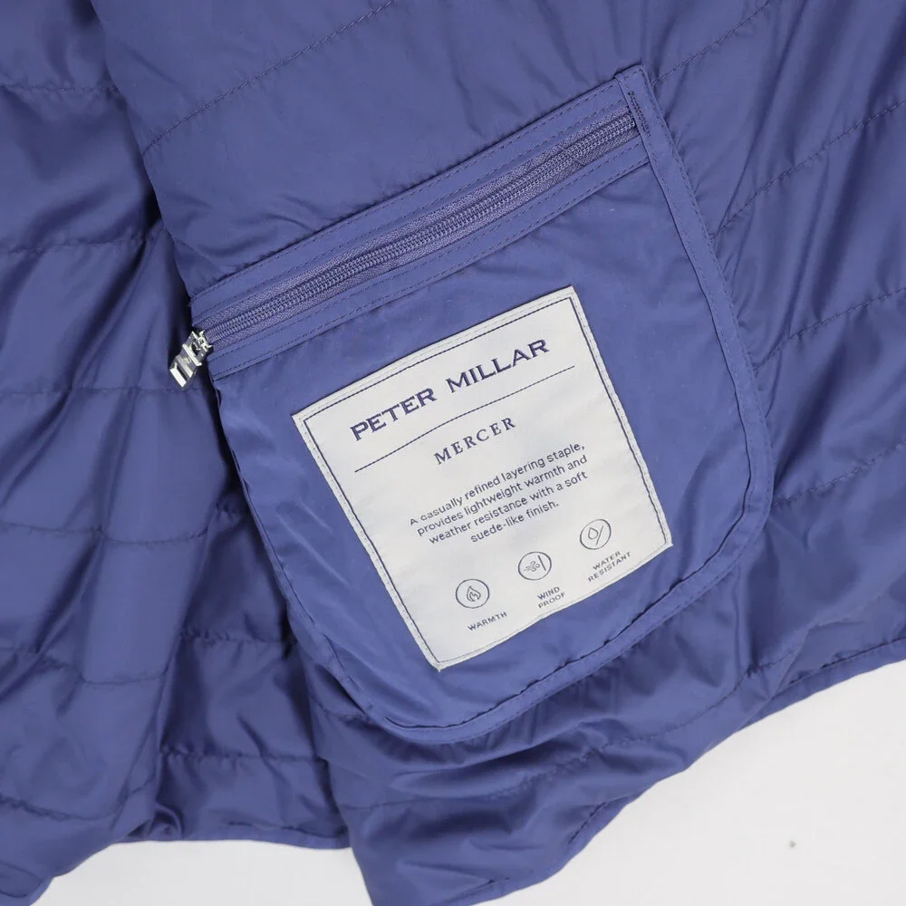 Peter Millar Mercer Vest Mens 4X Blue Full Zip Windproof Water Resistant